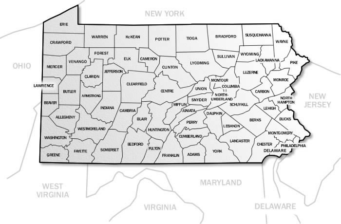 map of pennsylvania state. Browse By PA State Map
