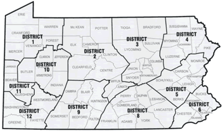 Pennsylvania State District's PA Map